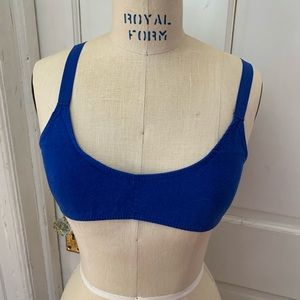 Blue lattice back bralette